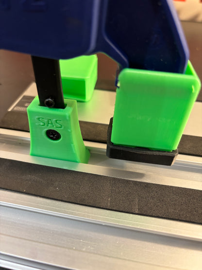 Irwin Quick Grip Clamp Adaptor to fit Ryobi Guide Rail with Riser block- Works with the thinnest of materials - Pair 2x