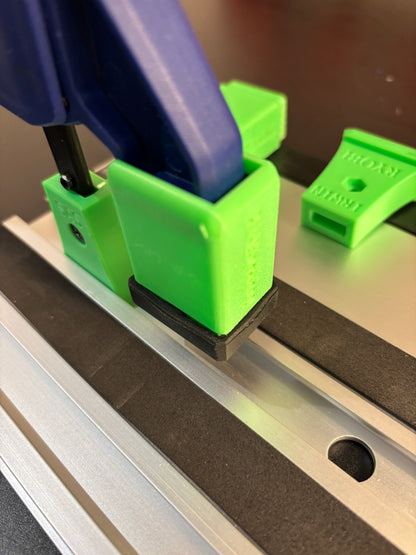 Irwin Quick Grip Clamp Adaptor to fit Ryobi Guide Rail with Riser block- Works with the thinnest of materials - Pair 2x