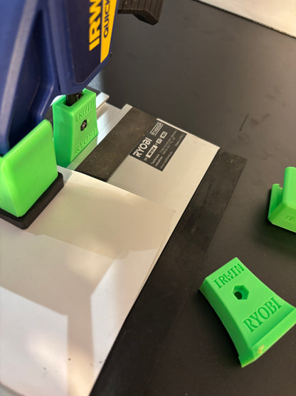 Irwin Quick Grip Clamp Adaptor to fit Ryobi Guide Rail with Riser block- Works with the thinnest of materials - Pair 2x