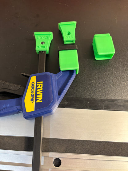 Irwin Quick Grip Clamp Adaptor to fit Ryobi Guide Rail with Riser block- Works with the thinnest of materials - Pair 2x