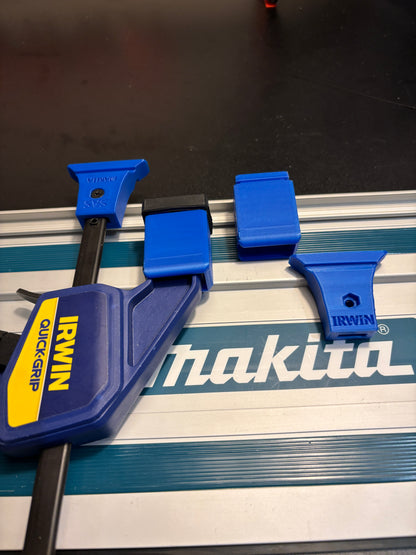 Irwin Quick Grip Clamp Adaptor to fit Makita Guide Rail with Riser block- Works with the thinnest of materials - Pair 2x