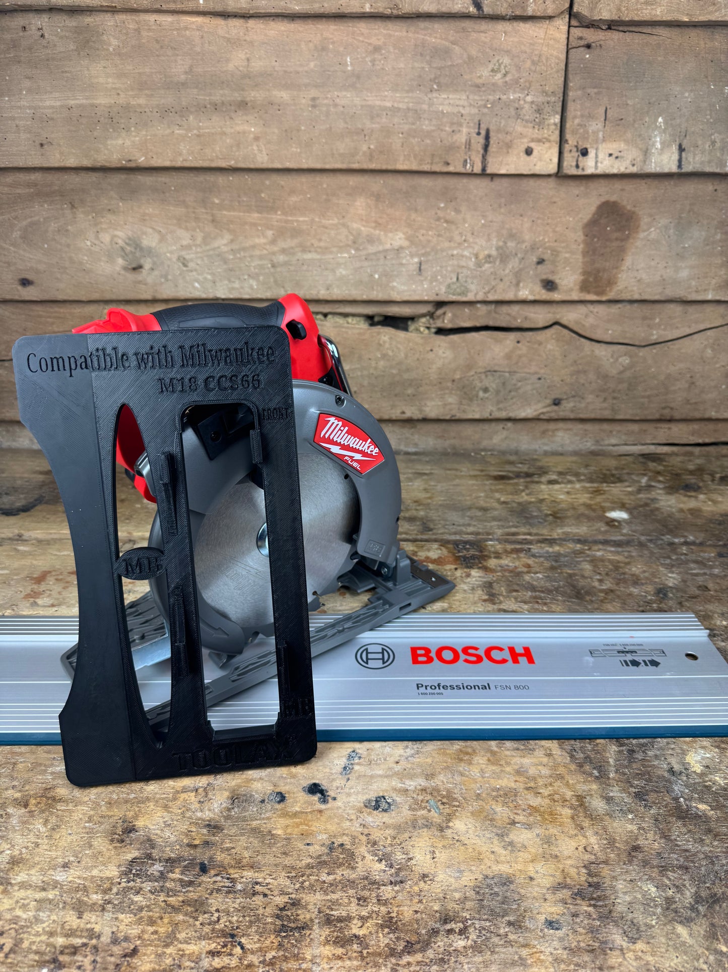 TOOLAX adaptor for Milwaukee M18 CCS66 Adaptor base / Skid plate for Circular Saw to fit Bosch Guide rail