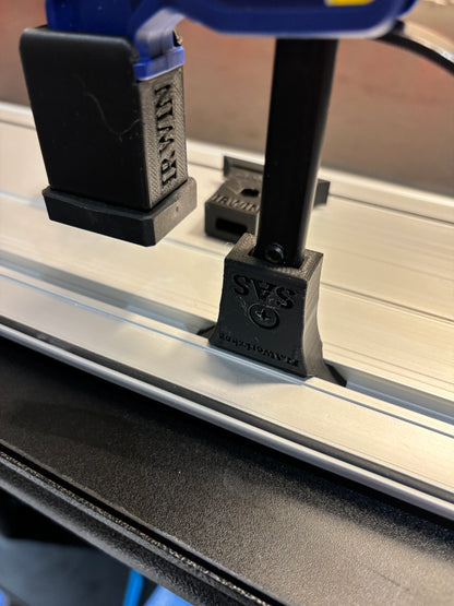 Irwin Quick Grip Clamp Adaptor to fit Metabo Guide Rail with Riser block- Works with the thinnest of materials - Pair 2x