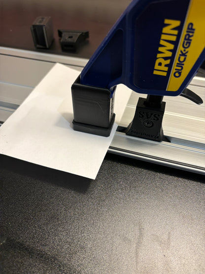 Irwin Quick Grip Clamp Adaptor to fit Metabo Guide Rail with Riser block- Works with the thinnest of materials - Pair 2x