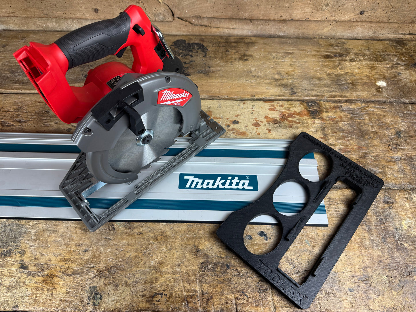 TOOLAX adaptor for Milwaukee M18 CCS66 Adaptor base / Skid plate for Circular Saw to fit Makita Guide rail