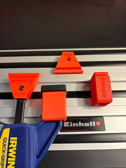 Irwin Quick Grip Clamp Adaptor to fit Einhell Guide Rail with Riser block- Works with the thinnest of materials - Pair 2x