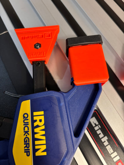 Irwin Quick Grip Clamp Adaptor to fit Einhell Guide Rail with Riser block- Works with the thinnest of materials - Pair 2x