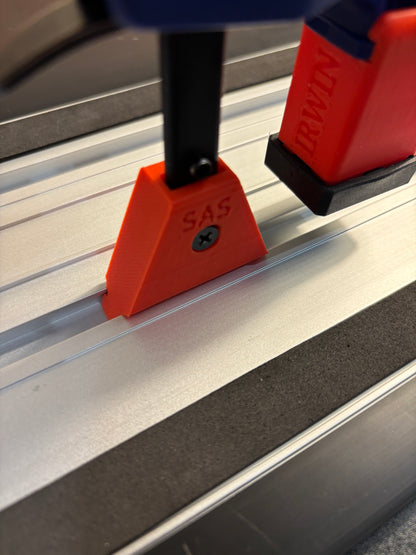 Irwin Quick Grip Clamp Adaptor to fit Einhell Guide Rail with Riser block- Works with the thinnest of materials - Pair 2x