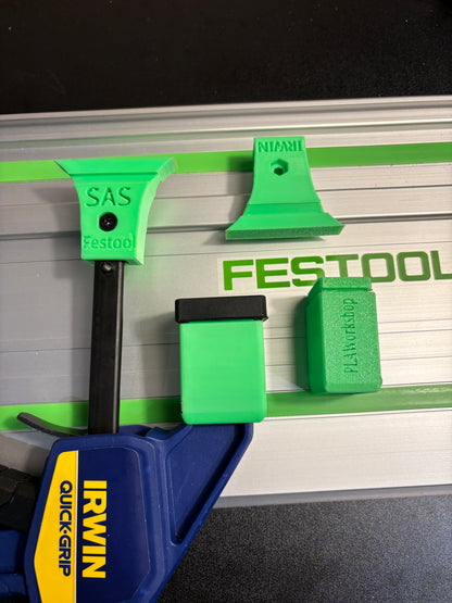 Irwin Quick Grip Clamp Adaptor to fit Festool Guide Rail with Riser block- Works with the thinnest of materials - Pair 2x