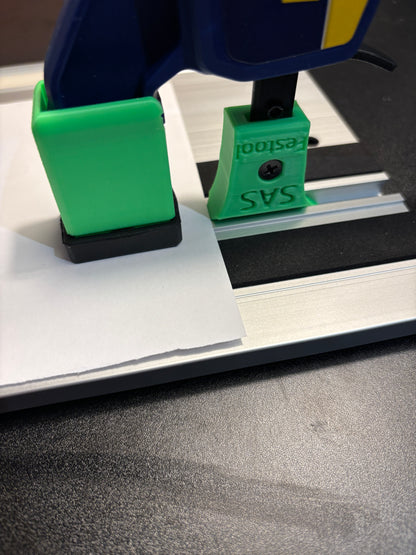 Irwin Quick Grip Clamp Adaptor to fit Festool Guide Rail with Riser block- Works with the thinnest of materials - Pair 2x