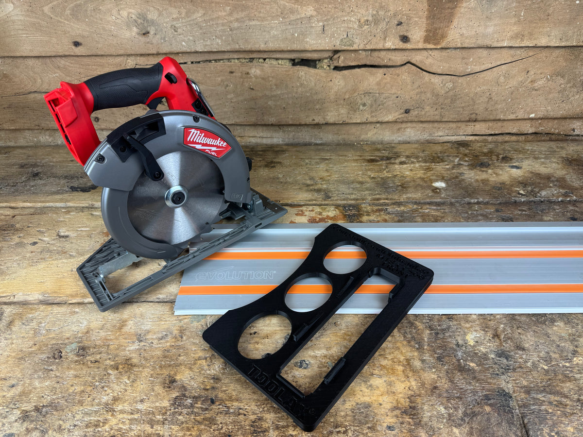 TOOLAX adaptor for Milwaukee M18 CCS66 Adaptor base / Skid plate for Circular Saw to fit Evolution Guide rail