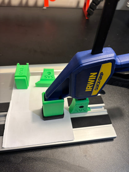 Irwin Quick Grip Clamp Adaptor to fit Festool Guide Rail with Riser block- Works with the thinnest of materials - Pair 2x