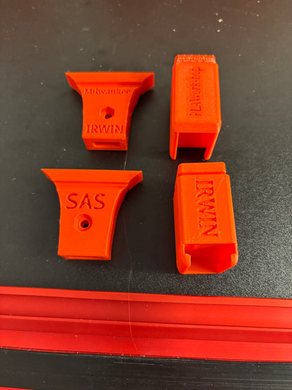 Irwin Quick Grip Clamp Adaptor to fit Milwaukee Guide Rail with Riser block- Works with the thinnest of materials - Pair 2x