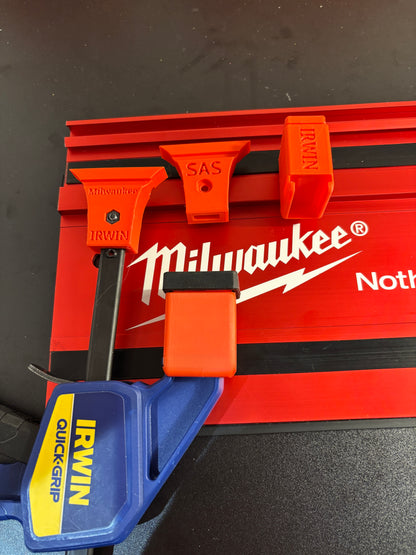 Irwin Quick Grip Clamp Adaptor to fit Milwaukee Guide Rail with Riser block- Works with the thinnest of materials - Pair 2x