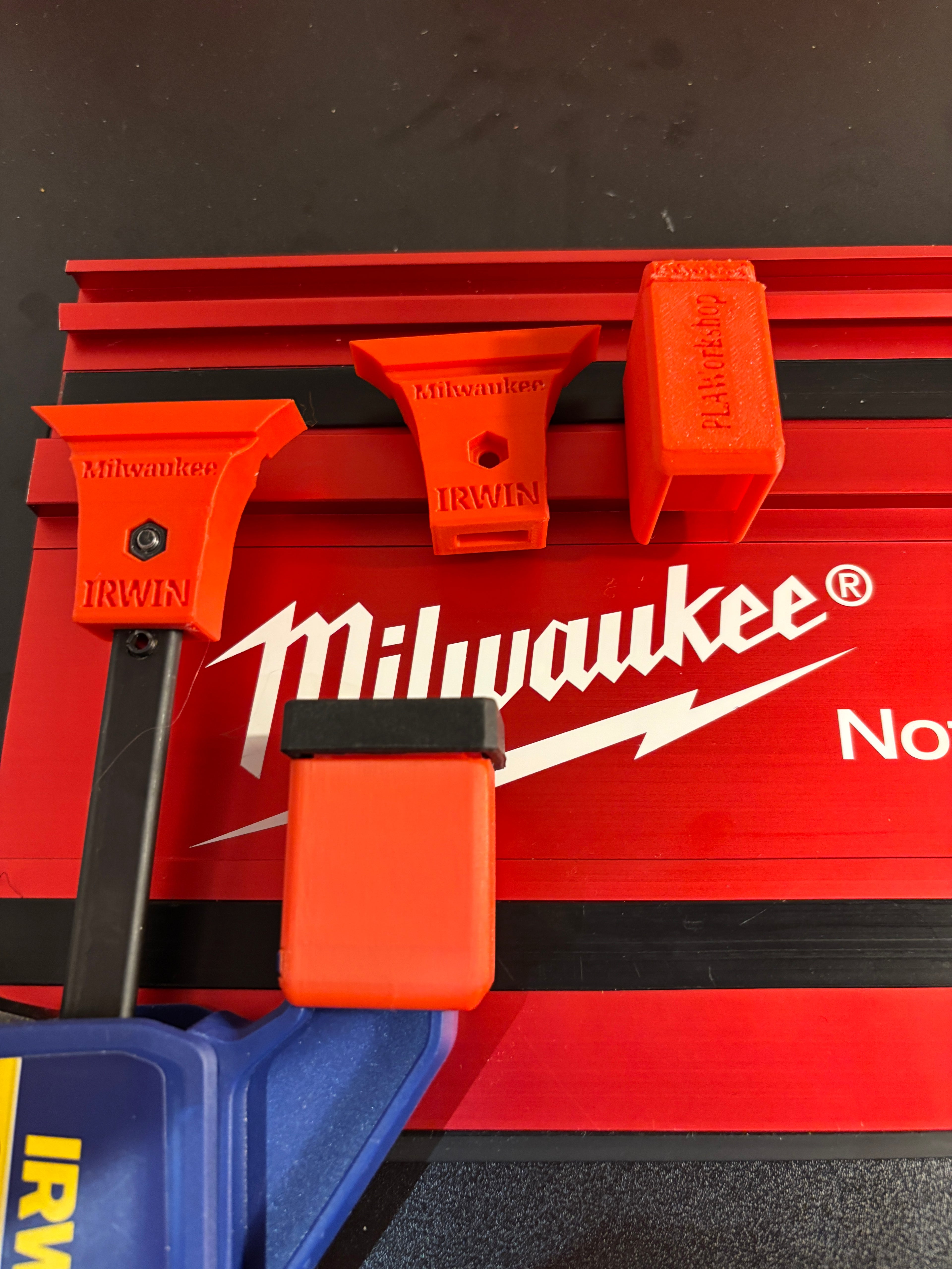 Irwin Quick Grip Clamp Adaptor to fit Milwaukee Guide Rail with Riser block- Works with the thinnest of materials - Pair 2x