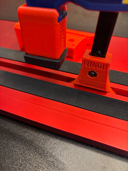 Irwin Quick Grip Clamp Adaptor to fit Milwaukee Guide Rail with Riser block- Works with the thinnest of materials - Pair 2x