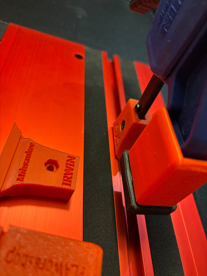 Irwin Quick Grip Clamp Adaptor to fit Milwaukee Guide Rail with Riser block- Works with the thinnest of materials - Pair 2x