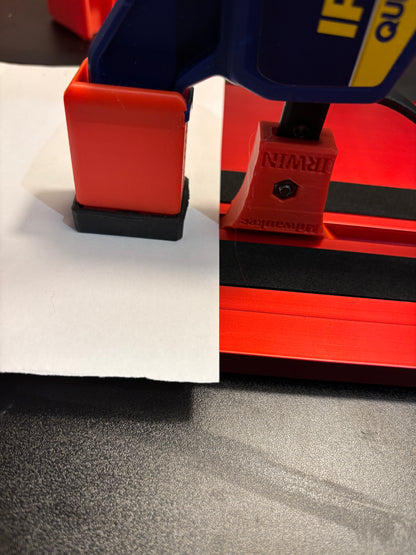 Irwin Quick Grip Clamp Adaptor to fit Milwaukee Guide Rail with Riser block- Works with the thinnest of materials - Pair 2x