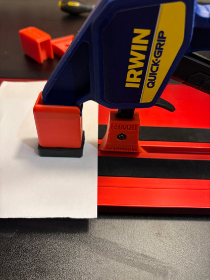 Irwin Quick Grip Clamp Adaptor to fit Milwaukee Guide Rail with Riser block- Works with the thinnest of materials - Pair 2x