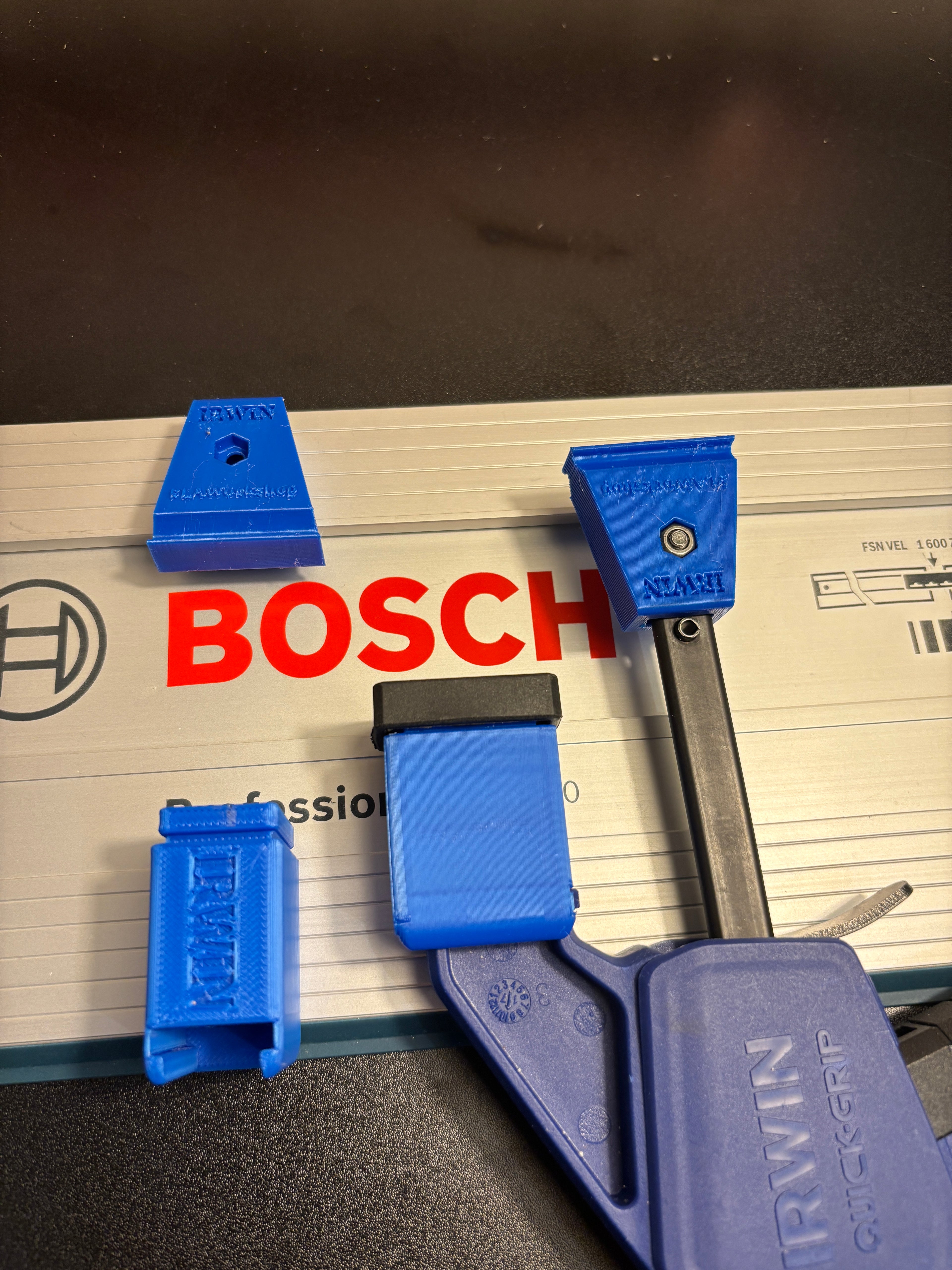 Irwin Quick Grip Clamp Adaptor to fit Bosch Guide Rail with Riser block- Works with the thinnest of materials - Pair 2x