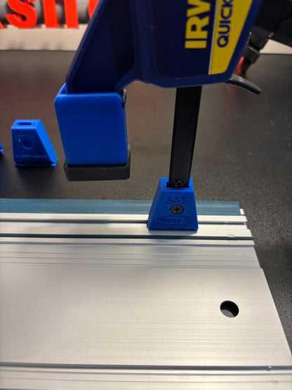 Irwin Quick Grip Clamp Adaptor to fit Bosch Guide Rail with Riser block- Works with the thinnest of materials - Pair 2x