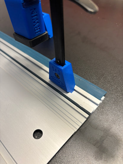 Irwin Quick Grip Clamp Adaptor to fit Bosch Guide Rail with Riser block- Works with the thinnest of materials - Pair 2x