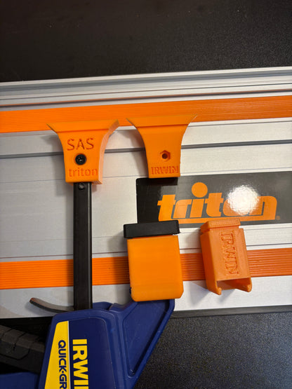 Irwin Quick Grip Clamp Adaptor to fit Triton Guide Rail with Riser block- Works with the thinnest of materials - Pair 2x