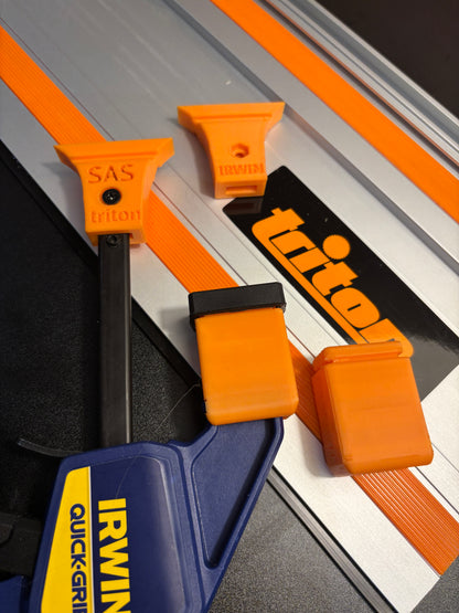 Irwin Quick Grip Clamp Adaptor to fit Triton Guide Rail with Riser block- Works with the thinnest of materials - Pair 2x