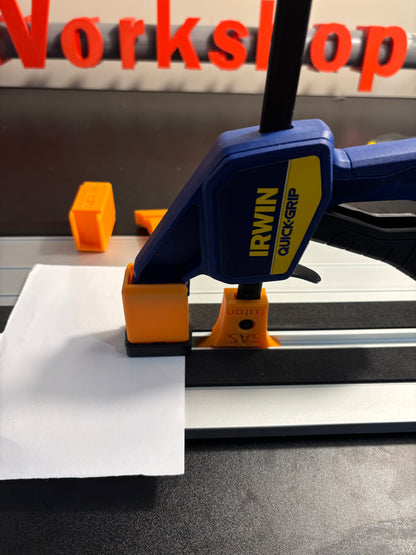 Irwin Quick Grip Clamp Adaptor to fit Triton Guide Rail with Riser block- Works with the thinnest of materials - Pair 2x