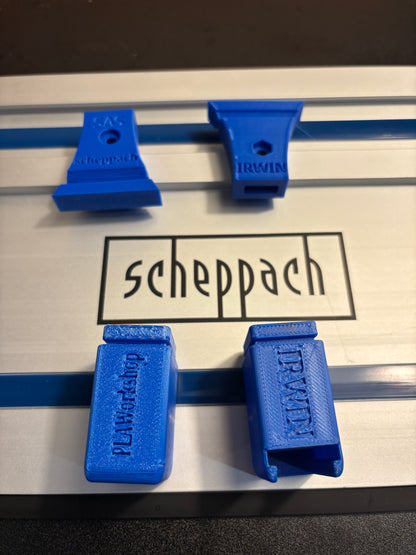 Irwin Quick Grip Clamp Adaptor to fit Scheppach Guide Rail with Riser block- Works with the thinnest of materials - Pair 2x