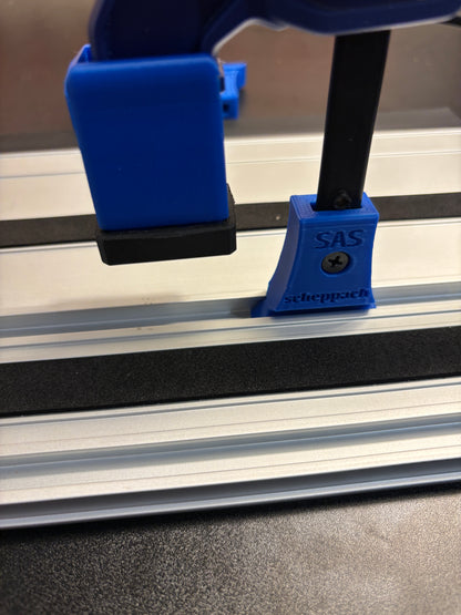 Irwin Quick Grip Clamp Adaptor to fit Scheppach Guide Rail with Riser block- Works with the thinnest of materials - Pair 2x