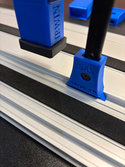 Irwin Quick Grip Clamp Adaptor to fit Scheppach Guide Rail with Riser block- Works with the thinnest of materials - Pair 2x