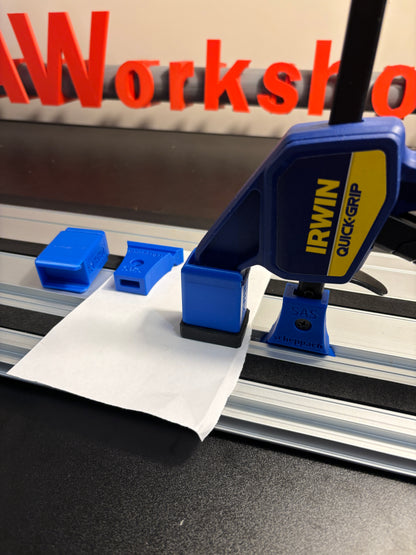 Irwin Quick Grip Clamp Adaptor to fit Scheppach Guide Rail with Riser block- Works with the thinnest of materials - Pair 2x