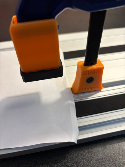 Irwin Quick Grip Clamp Adaptor to fit Evolution Guide Rail with Riser block- Works with the thinnest of materials - Pair 2x