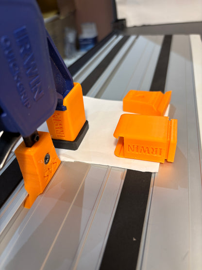 Irwin Quick Grip Clamp Adaptor to fit Evolution Guide Rail with Riser block- Works with the thinnest of materials - Pair 2x