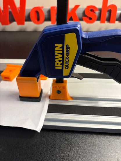 Irwin Quick Grip Clamp Adaptor to fit Evolution Guide Rail with Riser block- Works with the thinnest of materials - Pair 2x