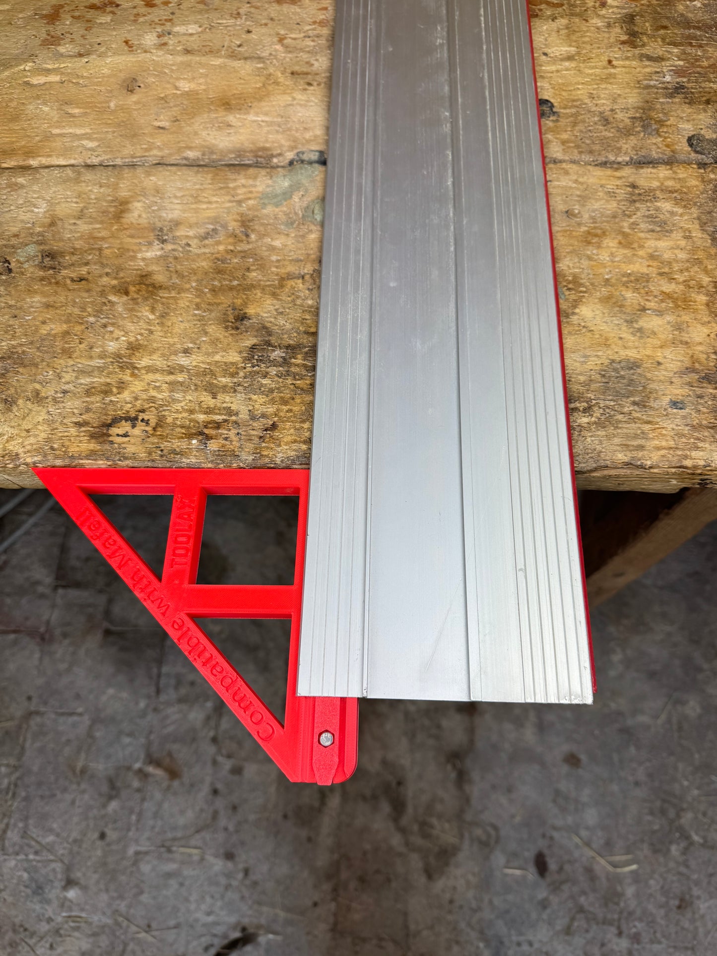 TOOLAX Large Guide Rail Square with 45 & 90 Degree Stops to fit Mafell Rail