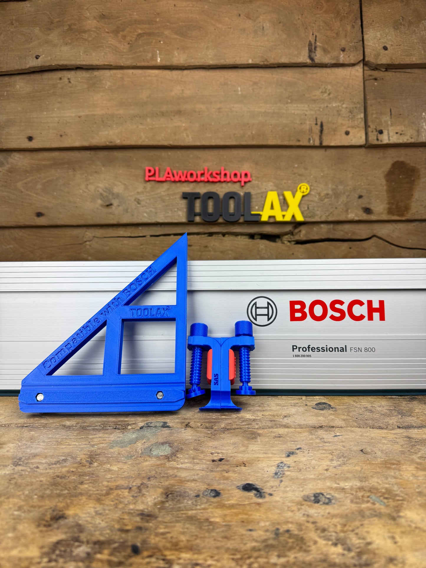 TOOLAX Track Saw Bundle for Bosch G-Clamp All-In-One + 45&90 Degree Angle Guide Rail Stop