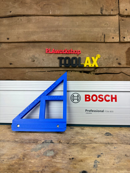 TOOLAX Large Guide Rail Square with 45 & 90 Degree Stops to fit Bosch Rail