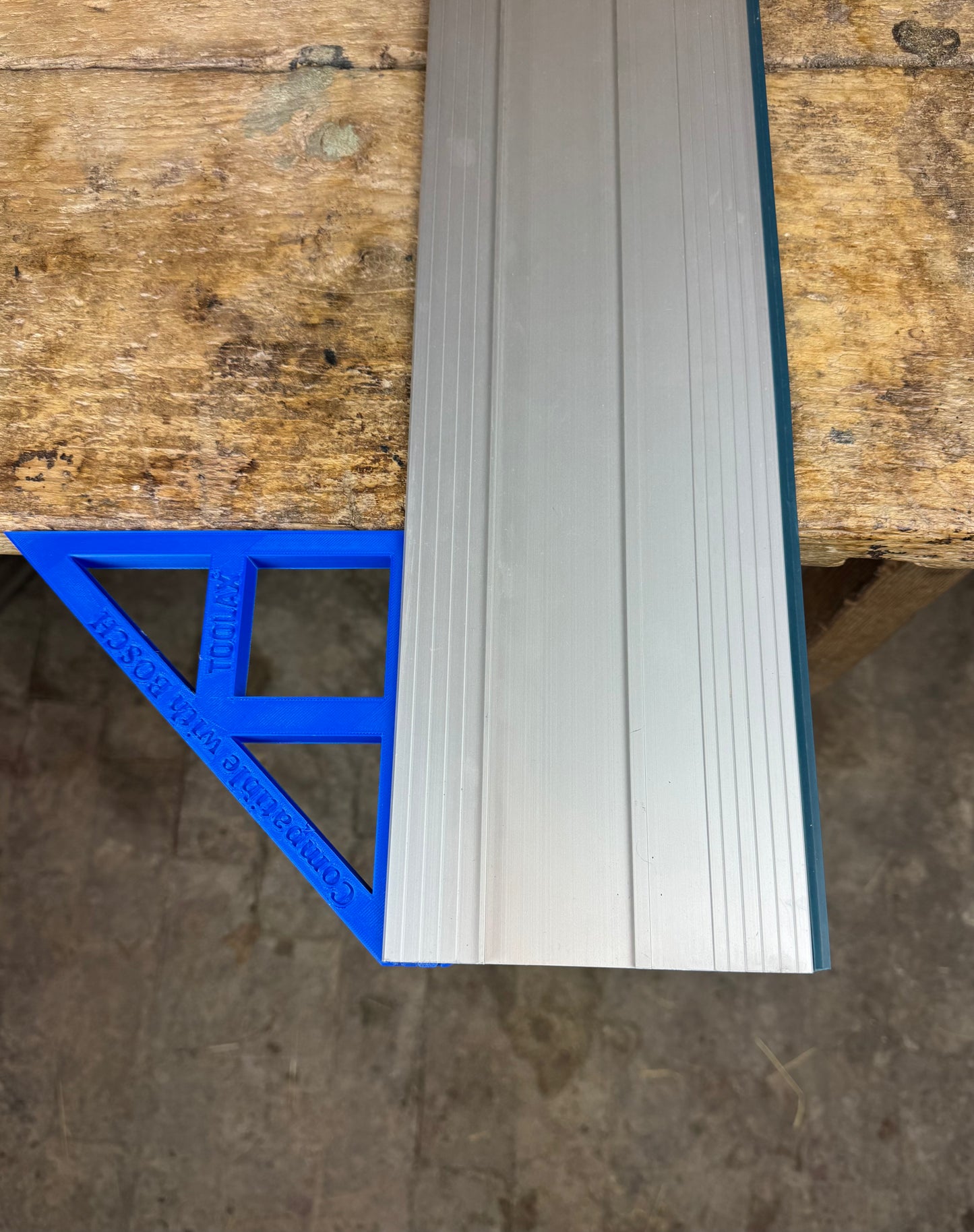 TOOLAX Large Guide Rail Square with 45 & 90 Degree Stops to fit Bosch Rail