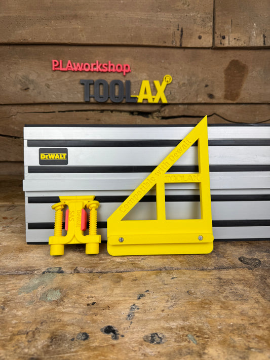 TOOLAX Track Saw Bundle for Dewalt  G-Clamp All-In-One + 45 & 90 Degree Angle Guide Rail Stop