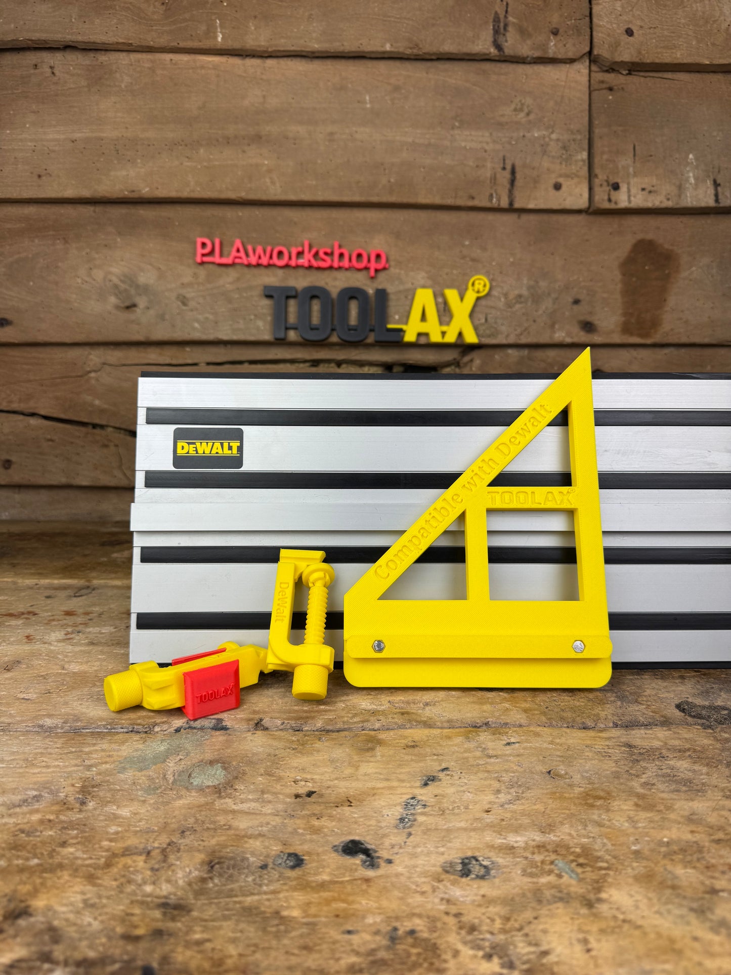 TOOLAX Track Saw Bundle for Dewalt  G-Clamp All-In-One + 45 & 90 Degree Angle Guide Rail Stop