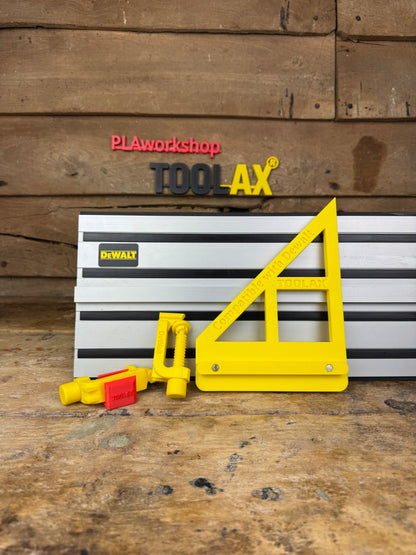 TOOLAX Track Saw Bundle for Dewalt  G-Clamp All-In-One + 45 & 90 Degree Angle Guide Rail Stop
