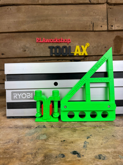 TOOLAX Track Saw Bundle for ryobi G-Clamp All-In-One + 45&90 Degree Angle Guide Rail Stop