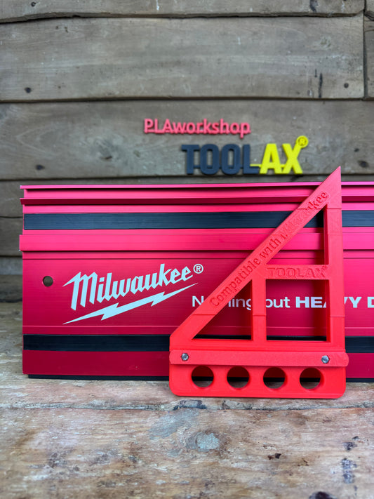 TOOLAX Large Guide Rail Square with 45 & 90 Degree Stops to fit Milwaukee Rail