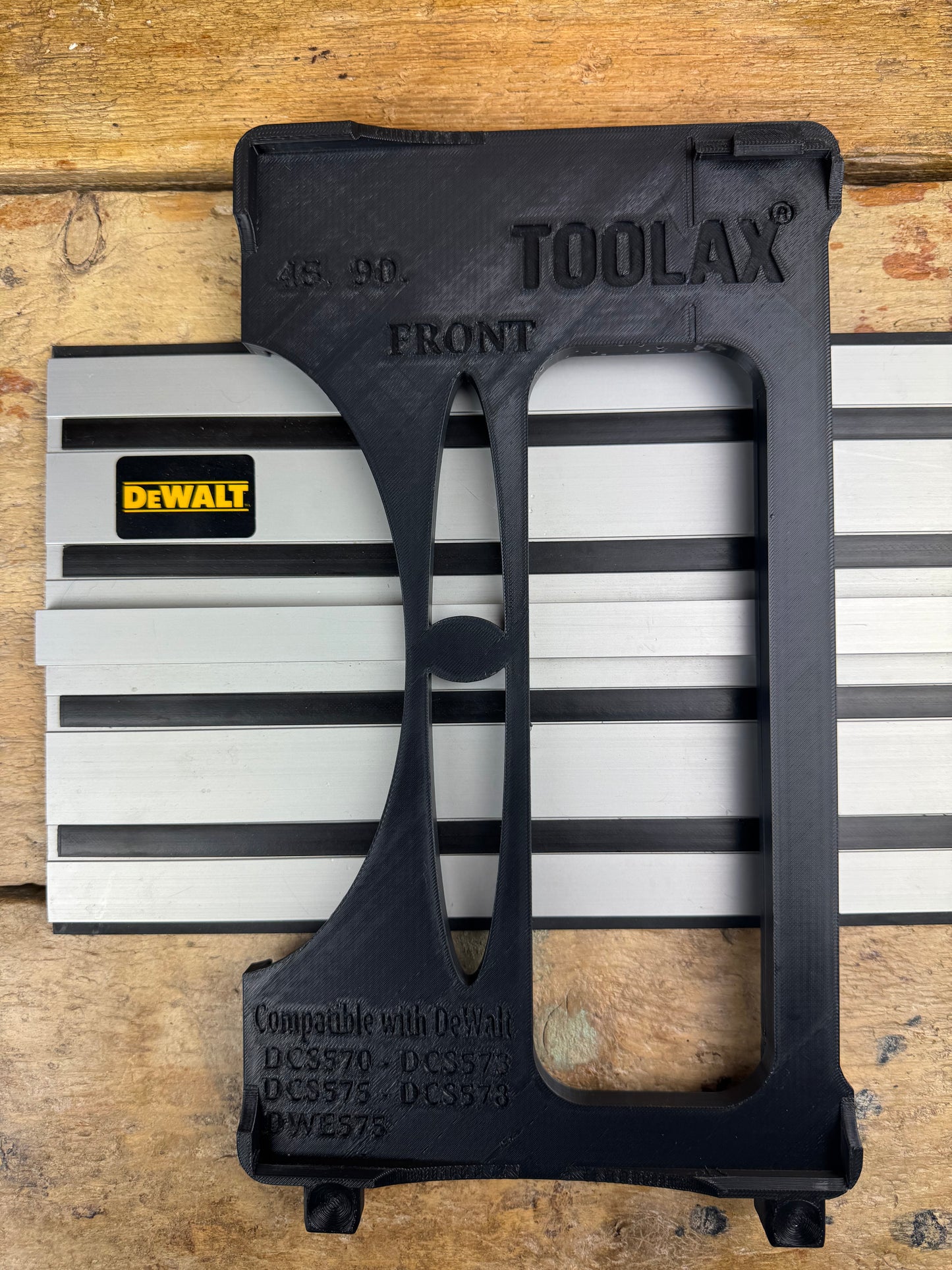 TOOLAX Guide Rail Adapter Base – Cut Perfect 45° & 90° Angles compatible with Dewalt Circular Saws (DCS570, DWE575, DCS575, DCS578, DCS573) – for Dewalt Guide Rails