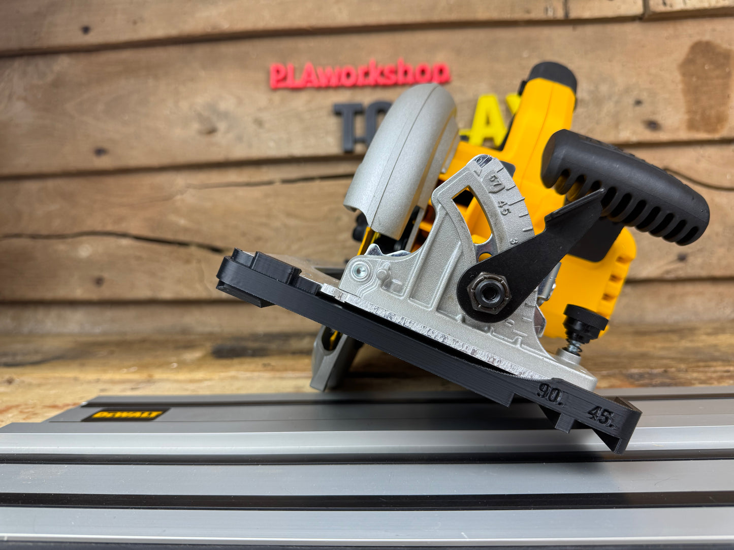 TOOLAX Guide Rail Adapter Base – Cut Perfect 45° & 90° Angles compatible with Dewalt Circular Saws (DCS570, DWE575, DCS575, DCS578, DCS573) – for Dewalt Guide Rails