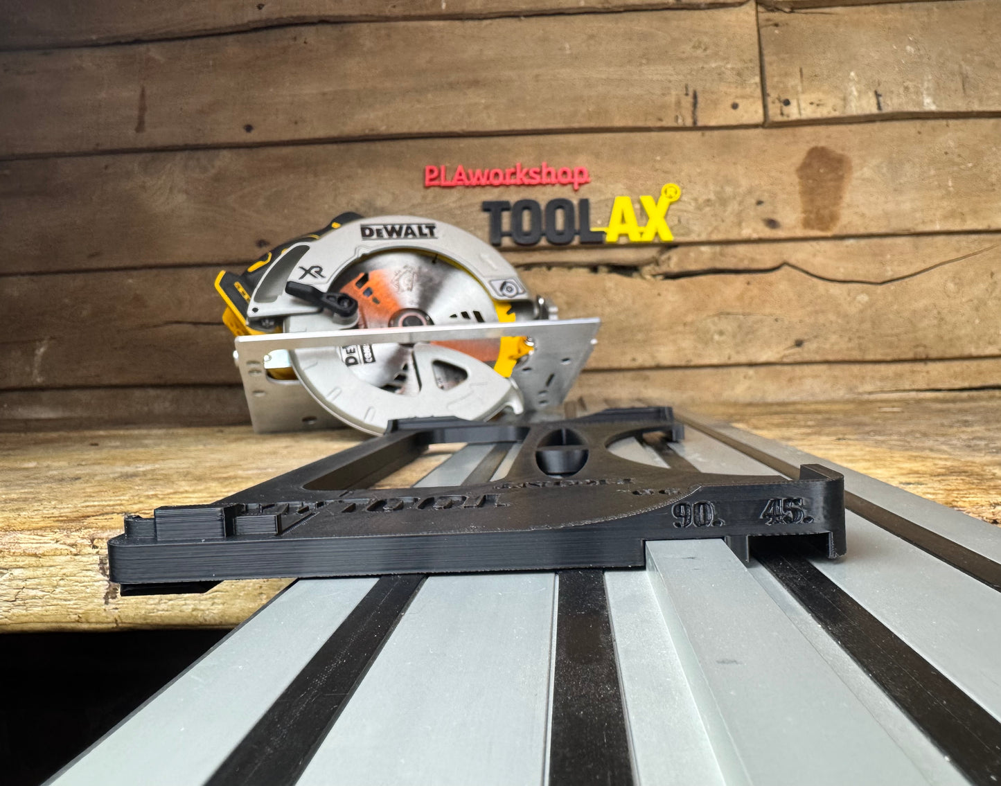 TOOLAX Guide Rail Adapter Base – Cut Perfect 45° & 90° Angles compatible with Dewalt Circular Saws (DCS570, DWE575, DCS575, DCS578, DCS573) – for Dewalt Guide Rails