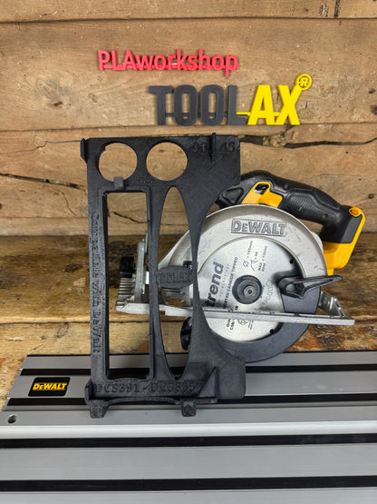 TOOLAX Guide Rail Adapter Base – Cut Perfect 45° & 90° Angles compatible with Dewalt Circular Saws DCS391 & DCS565  – for Dewalt Guide Rails