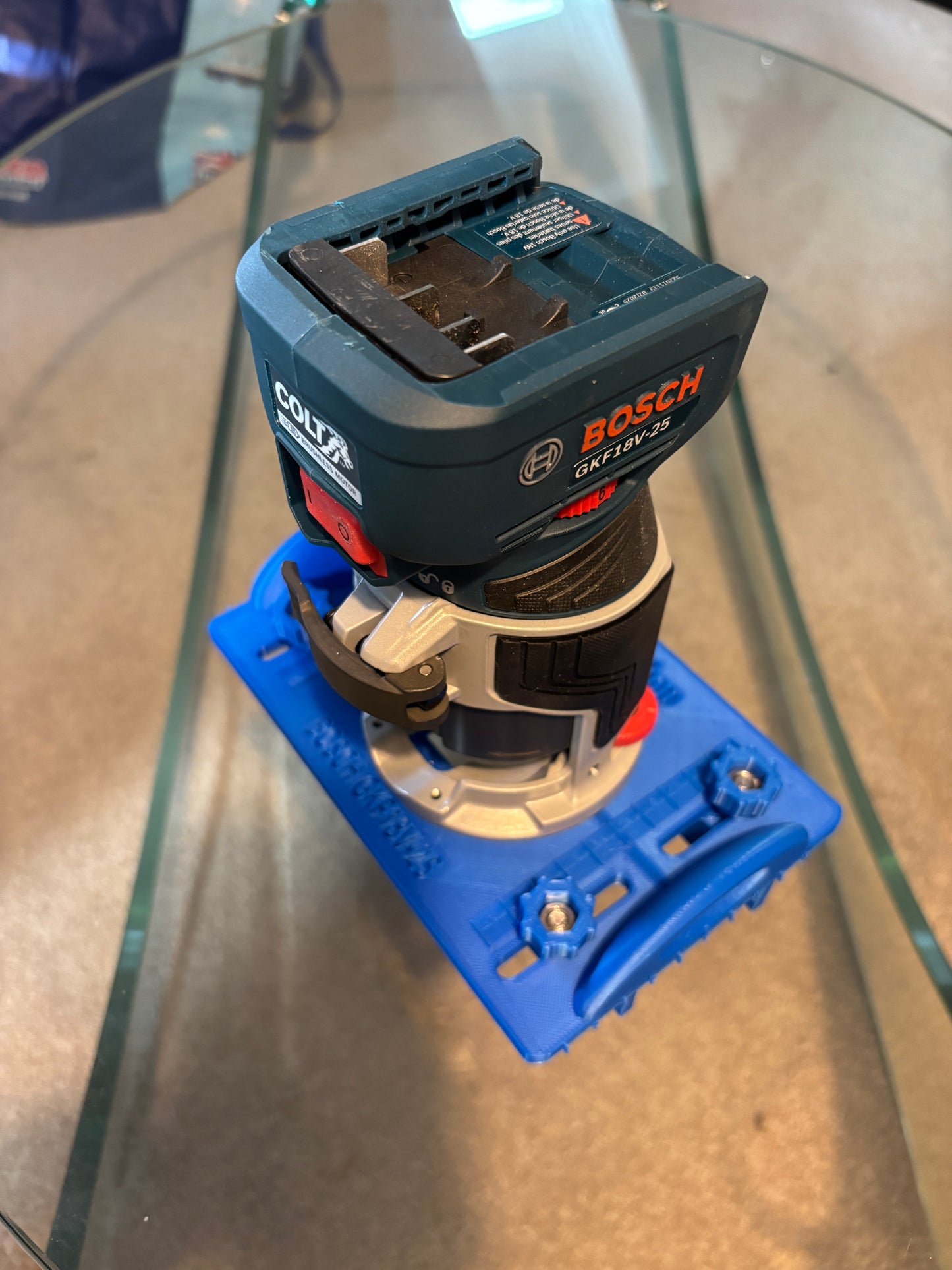 18V-25 Advanced Trim / Palm Router Base Jig compatible with Bosch